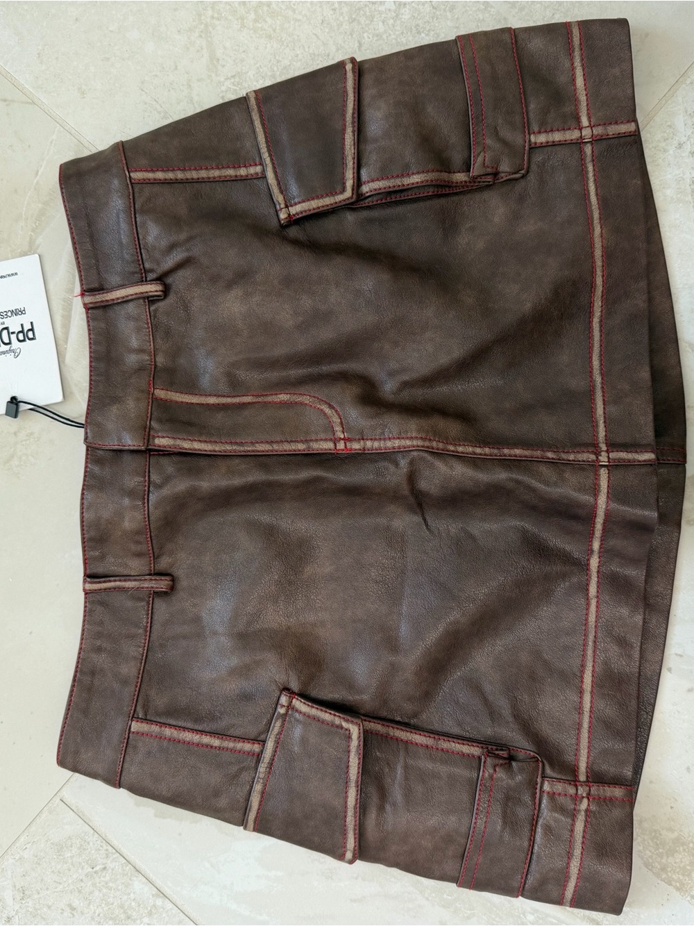Princess Polly Brown Faux Leather Mini Skirt